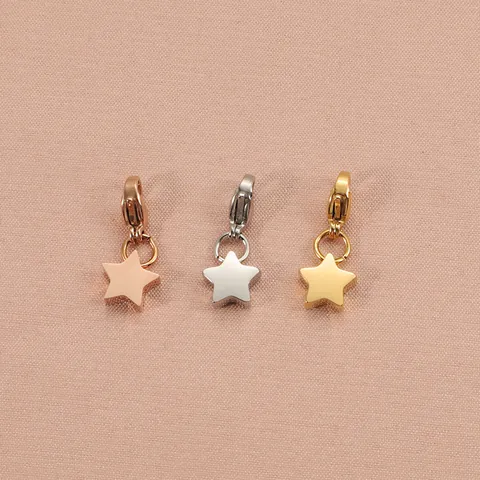 Colgante De Estrella De Acero Inoxidable Con Cierre De Langosta Para Creación De Joyas DIY Pentagrama Minimalista Para Collar Pulsera