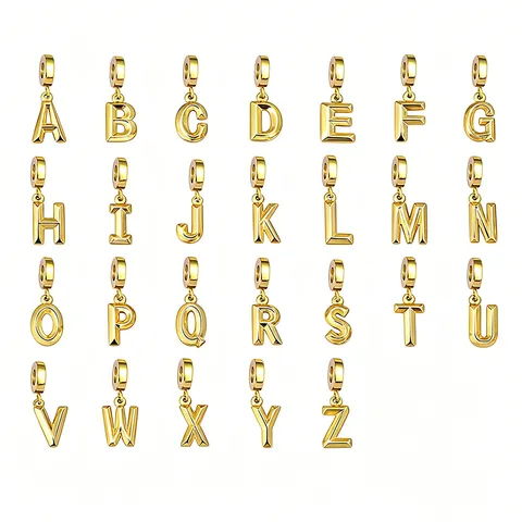 Edelstahl Alphabet Anfangsbuchstabe Anhänger Vergoldet DIY Schmuckherstellung Zubehör Charm Für Halskette Armband