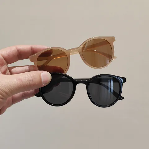Lunettes De Soleil Rondes Pour Enfants Protection UV400 Mode Rétro Monture PC Pour Garçons Filles Tout-Petits Léger