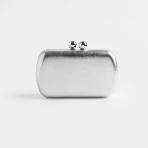Borsa Da Sera Pochette Da Donna Pelle PU Texture Metallica Chiusura Doppia Sfera Borsa A Tracolla Per Matrimonio Banchetto Festa