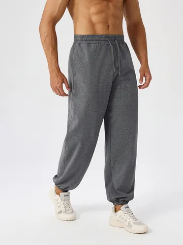 Men's Loose Yoga Jogger Pants Breathable Rayon Spandex Sweatpants Running Fitness Training Trousers With Drawstring Pockets