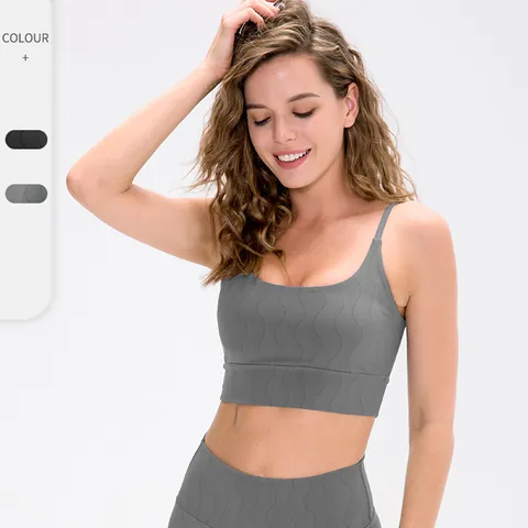 Women's Naked-Feel Sports Bra Printed Yoga Tank Top With Chest Pads Tight High Elastic Running Fitness Crop Top