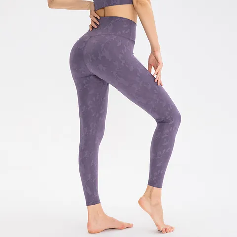 Damen Camouflage Jacquard Yoga Hose Hohe Taille Hüftstraffung Sport Leggings Nylon Elasthan Nahtlose Enge Fitness Fitnessstudio Bottom