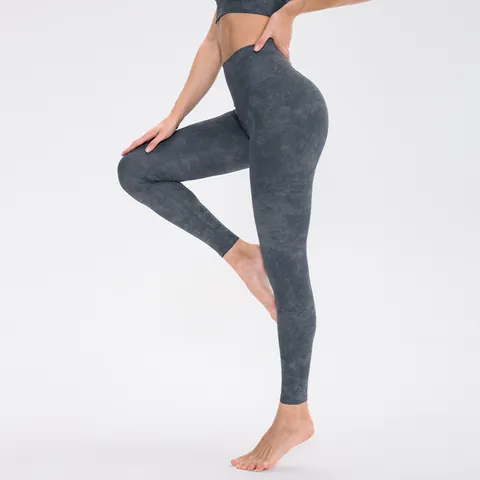Women High Waist Printed Yoga Leggings Marble Pattern Tummy Control Gym Fitness Running Butt Lift Sports Bottoms Activewear