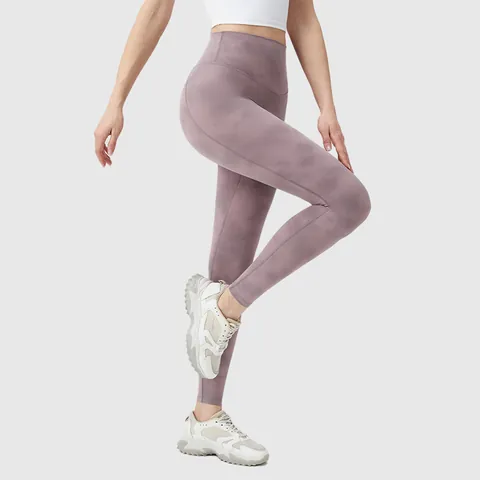Women's High Waist Tie-dye Yoga Leggings Naked Feeling Tummy Control Hip Lifting Tight Fitness Running Leggings Nylon Spandex