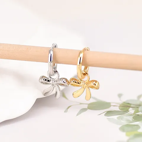 Orecchini a Goccia Geometrici a Fiocco Con Perno in Argento Sterling 925 Rame Galvanizzato Gioielli Moda Donna