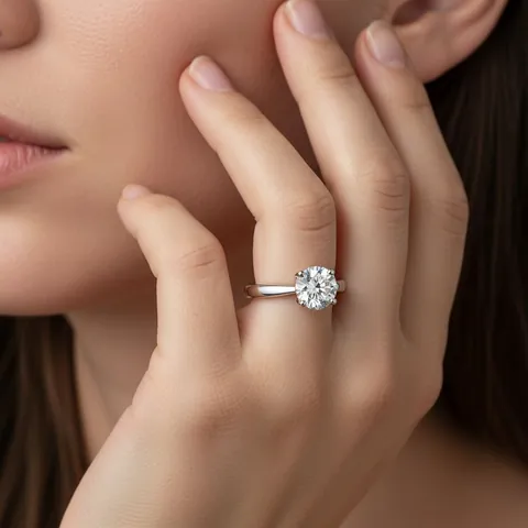 S925 Sterling Silver Moissanite Engagement Ring For Women D Color VVS1 Round Cut Moissanite Gemstone 18K Gold Plated Six Prong Adjustable Wedding Ring Jewelry Set With GRA Certificate