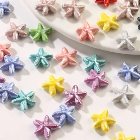 Perle Sfuse In Ceramica Smaltata A Forma Di Stella Di Mare Colorate Per Creazione Di Gioielli Collana Bracciale Artigianato