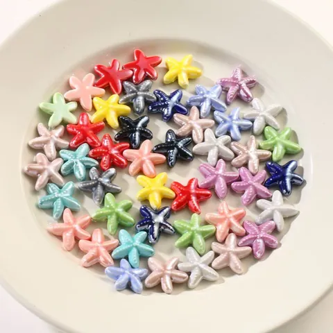 Perle Sfuse In Ceramica Smaltata A Forma Di Stella Di Mare Colorate Per Creazione Di Gioielli Collana Bracciale Artigianato