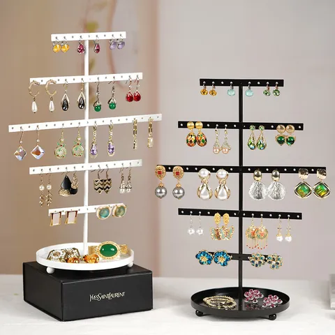 Earring Display Stand Musical Note Shape Metal Multi Layer Jewelry Organizer Rack For Necklace Hanging Desktop Storage