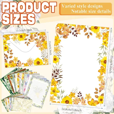 Retro Floral Butterfly Stationery Letter Paper And Envelopes Vintage Watercolor Writing Sheets For Wedding Invitations