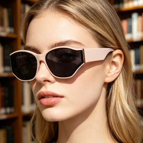 Modische Quadratische Sonnenbrille Damen Gebogener Rahmen UV400 Outdoor Street Fotografie PC Rahmen Verlaufsgläser Metallscharnier