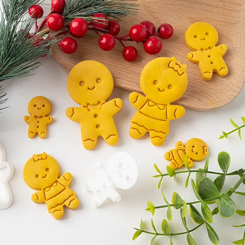 Stampo Per Biscotti Omino Di Pan Di Zenzero Natale Cartone Animato Tagliabiscotti Plastica Strumento Cucina DIY
