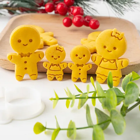Stampo Per Biscotti Omino Di Pan Di Zenzero Natale Cartone Animato Tagliabiscotti Plastica Strumento Cucina DIY