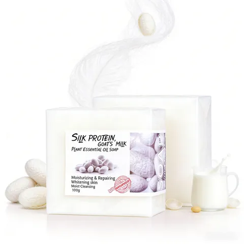 Handmade Plant Essential Oil Soap For Face And Body Whitening Moisturizing Silk Protein Goat Milk Cleansing Soap Natural Skincare