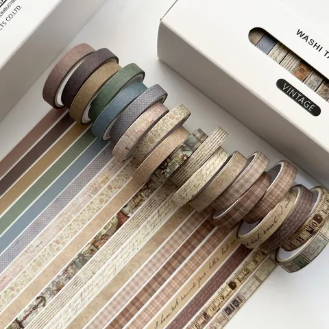 Vintage Washi Tape Set Decorative Masking Tape For Scrapbooking DIY Crafts Journaling Supplies For Students And Artists Decorative Paper Tape