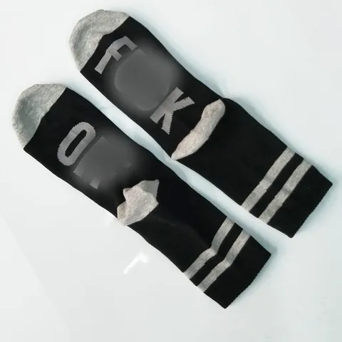 Funny Letter Print Cotton Crew Socks Breathable Soft Mid Calf Casual Streetwear Novelty Hosiery For Men Women