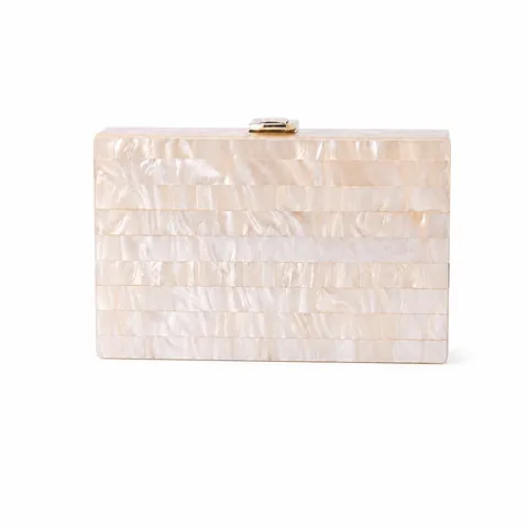 Borsa Pochette Da Sera In Acrilico Trama Marmo Perla Artificialto Borsa A Mano A Righe Con Catena In Metallo Per Donna Festa Matrimonio