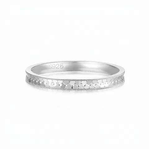 S925 Sterling Silver Heart Pattern Ring Retro Milgrain Minimalist Stackable Band Ring For Women Fine Jewelry Gift