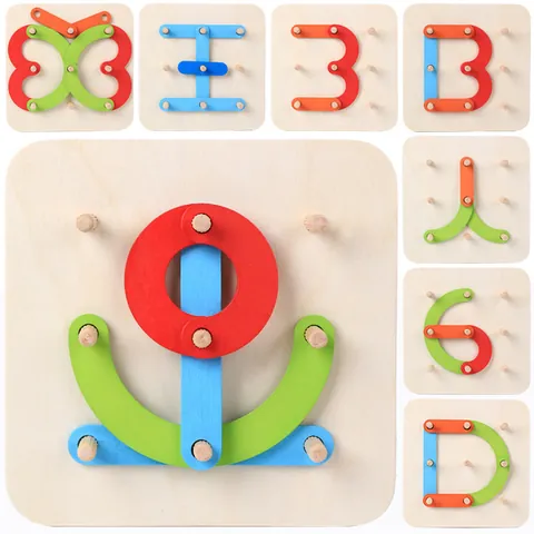 Giocattolo Educativo In Legno Per Bambini Puzzle Colorato Per Costruzione Di Lettere E Numeri Montessori Regalo Di Apprendimento