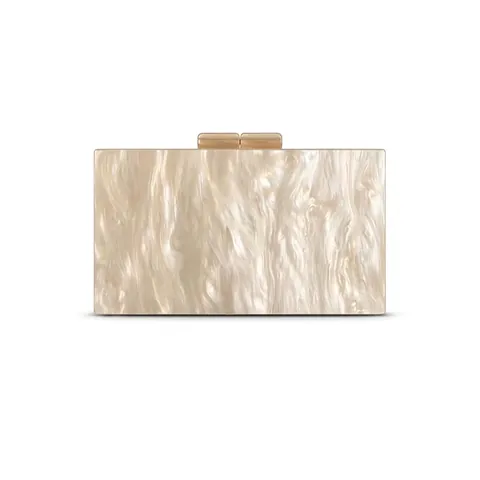 Pochette Da Sera In Acrilico Trama Marmo Cangiante Perla Artificialceo Guscio Rigido Scatola Per Matrimonio Banchetto Festa Donne