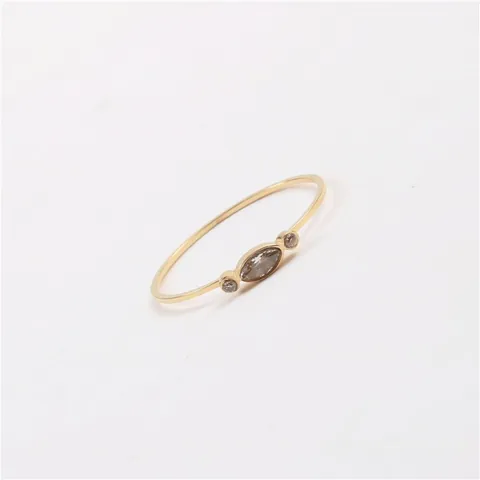 Minimalistische Titanium Staal Zirconia Ring Goud Verguld Dunne Band Marquise Edelsteen Sieraden Japanse Ins Stijl Ring Voor Dames