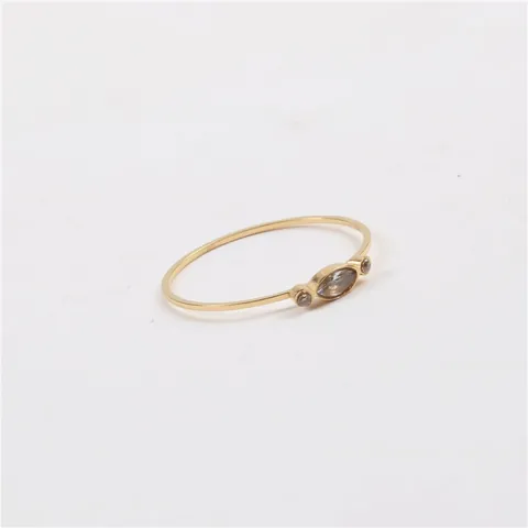 Minimalistische Titanium Staal Zirconia Ring Goud Verguld Dunne Band Marquise Edelsteen Sieraden Japanse Ins Stijl Ring Voor Dames