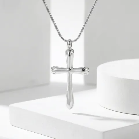 Edelstahl Kreuz Anhänger Halskette Für Damen Gold Silber Galvanisierte Schlangenkette Verstellbarer Schmuck Geschenk