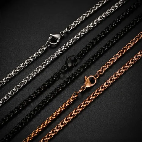 Collana A Catena In Acciaio Inossidabile Per Uomo Donna Acciaio Al Titanio Chiglia Serpente Scatola Corda Minimalista Punk