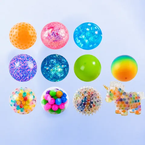 Stress Relief Squishy Balls TPR Soft Sensory Squeeze Fidget Toys For Kids Adults Anxiety Relief Colorful Novelty Gifts