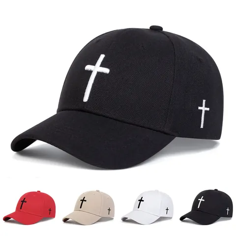 Cappello Da Baseball In Cotone Con Ricamo Croce Faith Regolabile Vintage Dad Hat Uomini Donne Casual Protezione Solare