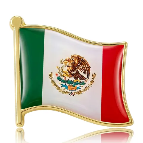 Creativa Spilla in Smalto con Bandiera del Messico Placcata Oro Distintivo in Lega Moda Spilla da Bavero Bandiera Nazionale per Uomo Donna Gioielli