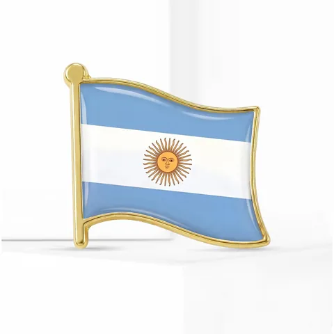 Spilla Bandiera Nazionale Argentina Ucraina in Lega Smaltata Placcata Oro Badge Bandiera Ondulata per Vestiti Zaino Gioielli