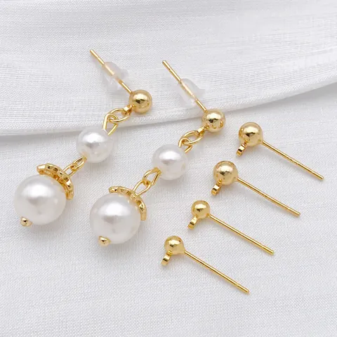DIY Jewelry Making Gold Plated Copper Earring Hooks French Hook Leverback Zircon 925 Sterling Silver Earring Post Findings