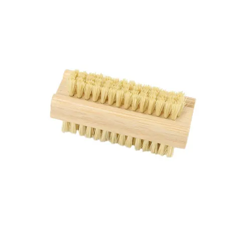 Cepillo De Limpieza De Uñas De Madera De Doble Cara Mango De Bambú Natural Haya Sisal Cerdas De Jabalí Para Baño