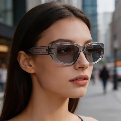 Occhiali Da Sole Polarizzati Da Uomo Protezione UV400 Montatura PC Rettangolare Decoro Metallo Moda Retrò Guida
