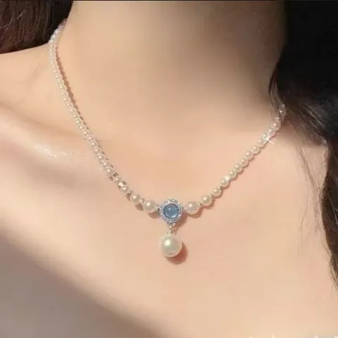 Colliers Pendentif Coeur Papillon Alliage Ras De Cou Künstliche Perles Multicouches Bijoux Élégants En Zircon Pour Femmes Filles Mode