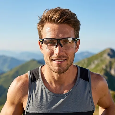 Lunettes De Soleil Sport Protection UV400 Monture PC Verres Anti Explosion Cyclisme Extérieur Réfléchissant Unisexe
