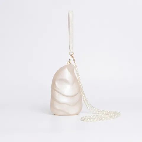Borsa Da Sera In Acrilico A Forma Di Conchiglia Con Tracolla Di Künstliche Perle Pochette Perla Artificialta Da Donna Per Matrimonio Festa