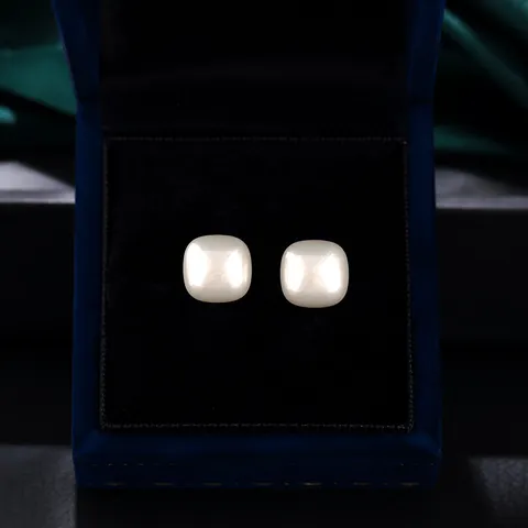 Vintage Kupfer Vergoldet Künstliche Perlen Ohrstecker Für Damen Geometrisch Quadratisch Abgerundet Elegant Schmuck