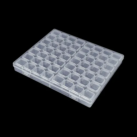 Scatola di Immagazzinaggio Rimovibile Trasparente Con Coperchi Individuali Organizer in Plastica PP per Perline e Nail Art
