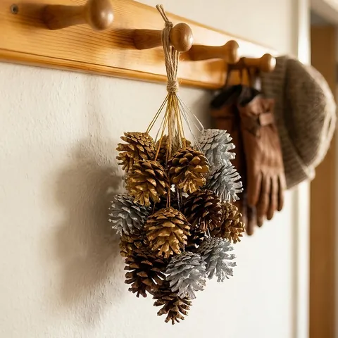 Adornos Colgantes De Piñas Naturales Y Pintadas Madera Para Decoración De Árbol De Navidad Fiesta Bricolaje Accesorios