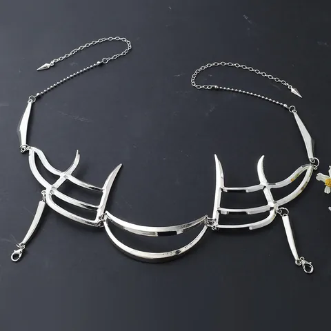 Cyberpunk Mecánico Hueco Decoración de la Cara Mentón Labio Anillo Aleación Línea Irregular Geométrica Accesorios de Disfraz de Fiesta