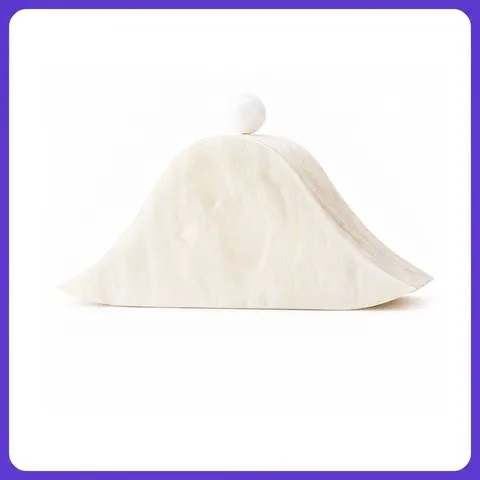 Acrylic Shell Shape Evening Clutch Bag Tortoiseshell Marble Pattern Artificial Pearl Clasp Wedding Party Handbag