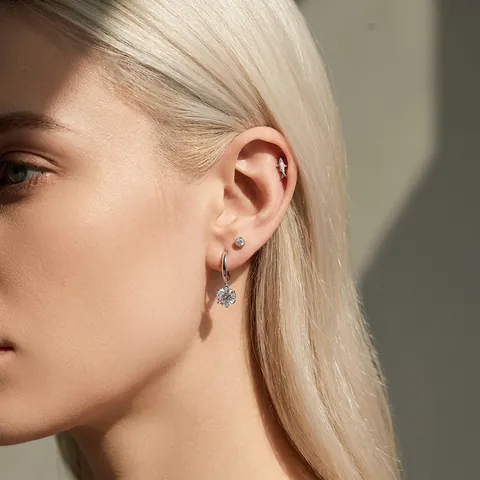 Boucles d'Oreilles Clous en Moissanite Couleur D Argent Sterling 925 pour Femmes Design Requin Unique Fermoir à Vis Bijoux Piercing Certificat GRA