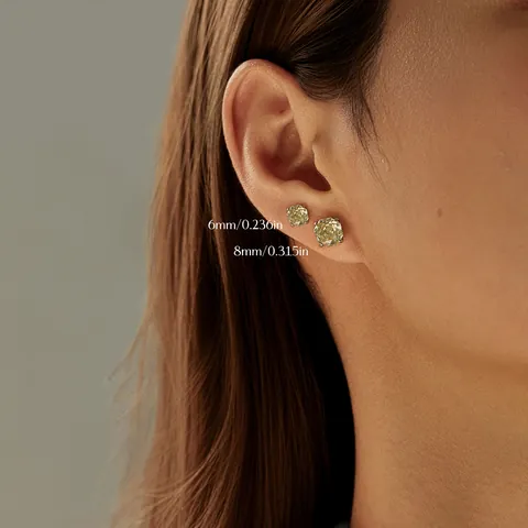 925 Sterlingsilber Achteckige Ohrstecker Mit Rosenschliff Und Strass Für Damen Und Herren Ins-Stil Minimalistische Geometrische Ohrknorpel-Stecker