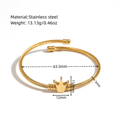 Minimalistische Titanium Staal Kroon Armring Voor Vrouwen Mode Goud Zilver Geometrische Open Armring Hoge Kwaliteit Roestvrij Stalen Sieraden Cadeau