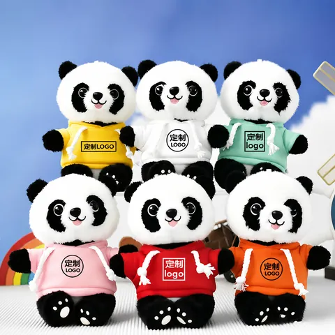 Cute Panda Plush Toy Keychain With Colorful Hoodie Mini Animal Stuffed Doll For Car Bag Decor Birthday Gift For Kids