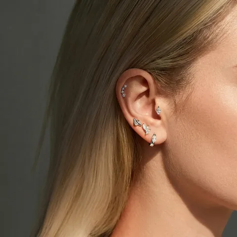 925 Sterling Silver Moissanite Stud Earrings Marquise Cut Leaf Conch Heart Screw Back Earrings With GRA Certificate For Women