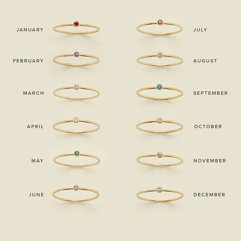 Minimalist Stainless Steel Birthstone Ring For Women Elegant Zirconia Inlaid Circular Band Fashion Jewelry Birthday Gift